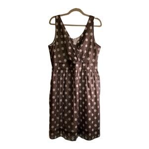 Amanda Lane gray polka dot cotton dress A-line  summer classic EUC women’s 14